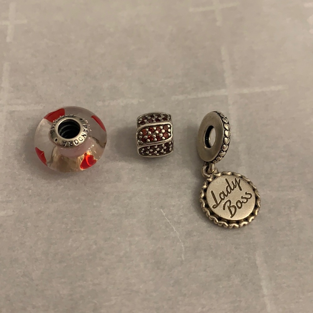 Pandora charms glass bead crystal dangle set